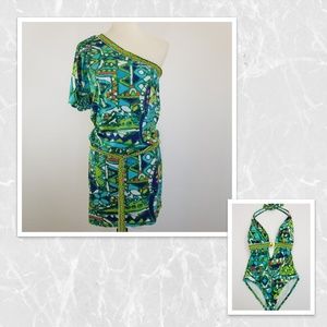 Trina Turk swimwear cover up & one piece Sz8